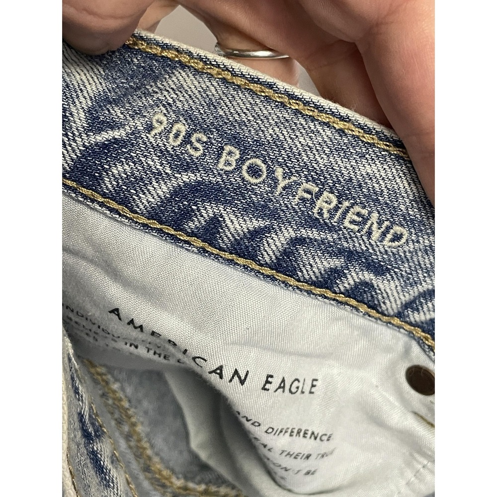 American Eagle Outfitters Jeans Womens 10 Blue Boyfriend Acid Wash Rainbow - Picture 11 of 13